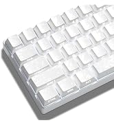 Hkfos XVX White Shine Through Keycaps, Forged Carbon-Look Cherry Profile Keycap Set, 140-Key Keyb...