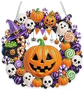 Eiflow Halloween Diamond Art Hanging Kit for Adults, DIY Acrylic Diamonds Craft Painting Hanging ...