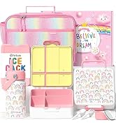 Fimibuke Kids Bento Lunch Box with 4 Compartments, Insulated lunch Bag, Stainless Steel Insulated...