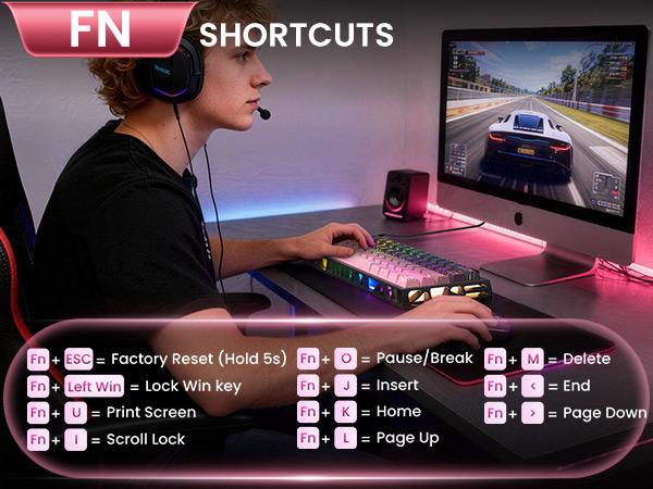 mechanical gaming keyboard wireless backlit keyboard hot swappable highground teclado gamer