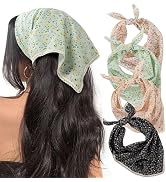 HBselect 4PCS Bandanas for Women Boho Head Bands Tie-Back Triangle Head Scarf Head Kerchief for G...