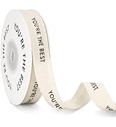 KINGLAKE You're The Best Ribbon 5/8" x 10 Yards Twill Tape Herringbone Cotton Ribbon for Crafts G...