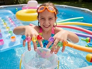 PASEMM 100Pcs Gem Rings Toys for Kids