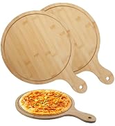 Velicber 12 Inch Bamboo Pizza Peel, 2 Pack Bamboo Pizza Paddle Spatula, Multi-Purpose Natural Cut...