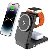 3 in 1 Charging Station for Apple Devices, Magnetic Wireless Fast Charger Stand with Night Light,...