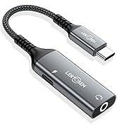 LERTOSEN USB C to 3.5mm Headphone and Charger Adapter,2-in-1 USB C PD 3.0 Charging Port to Aux Au...