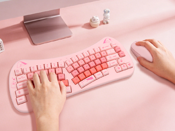 cute cat keyboard and mouse, cute keyboard, cat keyboard, wireless keyboard and mouse