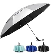 Prospo UPF 50+ UV Protection Umbrella 62 Inch Large Compact Folding Travel Umbrella Auto Open Clo...