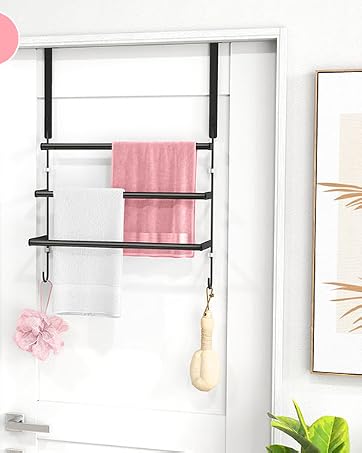 Over The Door Towel Rack, Towel Rack with Hooks for Door Hanging,Door Towel Hanger,