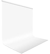 UTEBIT White Backdrop 5ft x 6.5ft Polyester Photo Booth Portrait Photography Booth Wrinkle Resist...