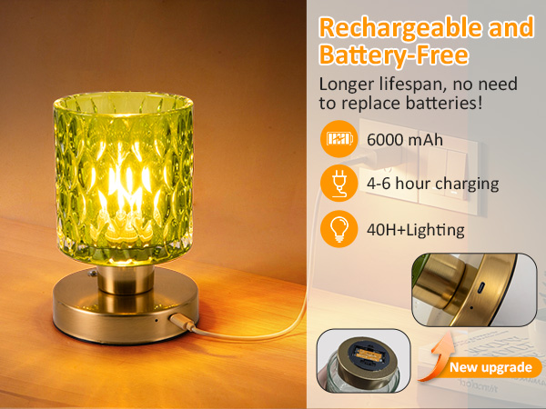 Aesthetic Glass Cordless Lamps