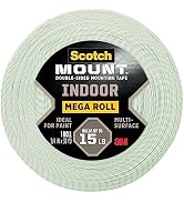 Scotch-Mount Indoor Double-Sided Mounting Tape Mega Roll, 110H-MR, 3/4 in x 1,368 in (1,9 cm x 34...