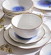 Stone Lain Luma Porcelain Dinnerware Set, 16-Piece - Service for 4, Blue