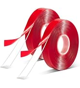 TZWXHDM 2 Rolls Double Sided Tape, Clear Adhesive Waterproof Foam Tape, Heat Resistant High Adhes...