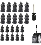 Opuweiy Tire Plug Kit, 20PCS Rubber Screw Nails for Tire Repair, Self-Service Puncture Fix for Ca...