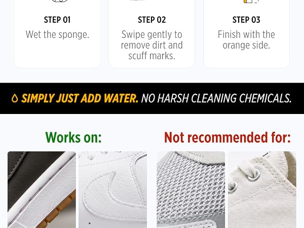 Add water and get clean shoes made with no harsh chemicals