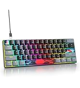 iTastatur 60% Mechanical Keyboard 61-Key Wired Gaming Keyboard with Blue Switch RGB Lighting Effe...