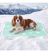 YQLKYMLO Cooling Mat for Medium Dog, Waterpoof Q-Max>0.5 Breathable Cold Crate Pad for Puppy Cat,...