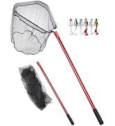 Facikono Extra Large Fishing Net Saltwater Fishing Net Long Handle Rubber Landing Net Telescoping...