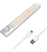 Under Cabinet Lighting 80 LED Closet Light, Motion Sensor Lights Indoor USB Rechargeable Dimmable...