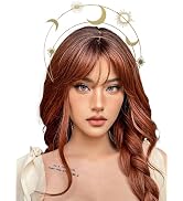 YAEISM Gold Halo Crown Moon Stars Goddess Crown Alloy Goddess Headpiece Party Tiaras Crowns for W...