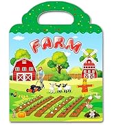 Reusable Sticker Book for Kids, Farm Stickers Educational Learning Toys Travel Stickers Activity ...