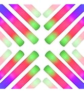 Taotuo 30 PCS LED Light Up Foam Sticks Party Favors Glow Sticks with 3 Modes for Glow Parties, We...