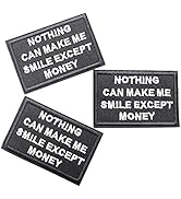U-Sky Sew Iron on Patches, Pack 3pcs Cool Letter Patches Nothing can Make me Smile Except Money f...