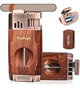 All-in-One Torch Lighter Built-in V-Notch Tool, Holder, Dual Windproof Jet Flame, Refillable Buta...