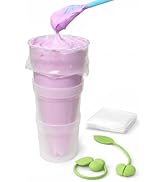 Piping Bag Holder Stand All-In-One Kit with Silicone Apple Clips & 12 Bags, Easy for Home Baking ...