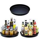 Amolliar Lazy Susan Organizer, Non-Skid Rotating Metal Turntable for Cabinet, Kitchen, Fridge, Pa...