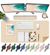 Large Desk Pad, 47.2'' x 23.6'', Office Desk Mat, Computer Mat for Desk, Leather Desk Pad Protect...