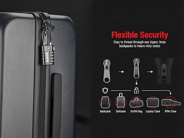 ANVIL TSA cable luggage lock fits backpacks, suitcases, and duffel bags.