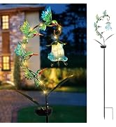 Bshine Solar Hummingbird Lights Outdoor Garden Decoration, Metal Stake Waterproof Hanging Flower ...