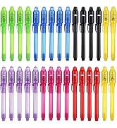 DazSpirit 30PCS Invisible Ink Pens with UV Light, Party Favors for Kids, Spy Pens, Magic Pen Disa...