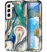 Btscase for Samsung Galaxy S22+/S22 Plus 5G Case, Marble Pattern 3 in 1 Heavy Duty Shockproof Ful...