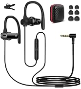 AHFYCIH Wired Earbuds 3.5mm Jack 5.9FT Over Ear Hook Black | Computer Headset in-Ear Noise Isolat...