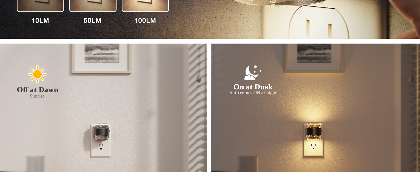 LED Nightlight with dusk to dawn sensor auto on off light sensor