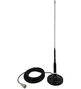 FMUSER UV200 Dual Band Antenna & Magnetic Antenna Mount with 20ft RG58U Coaxial Cable - Perfect f...
