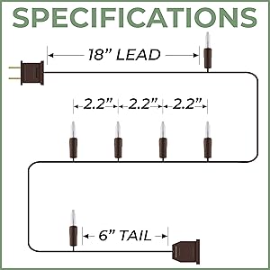 Length of Brown Wire Christmas String Lights