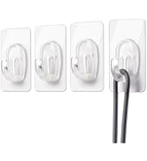 Fzundken 27 Pack Small Adhesive Wall Hooks, Clear Mini Hooks with Adhesive Strips, Damage Free St...