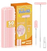 6 ft Extendable Duster Kit with 50 Pink Refills for Swiffer Duster | 360 Heavy Duty Duster Refill...