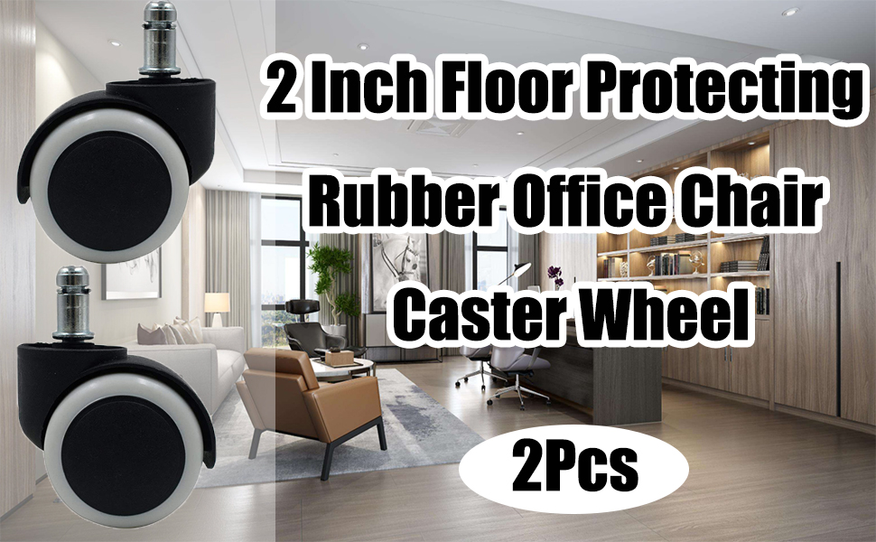 2 Inch Floor Protecting Rubber Office Chair Caster Wheel Standard Stem Size For Office School home