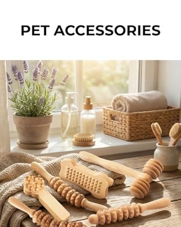 Wooden pet massagers and grooming accessories by Tuuli