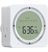 DEWENWILS Digital Timers for Electrical Outlets, Daily/7-Day/CTD, 120V 15A 1800W Indoor Light Tim...