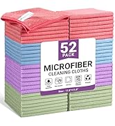 SIFANGKE Microfiber Cleaning Cloth, 52 Pack Assorted Color Cleaning Rags for Housekeeping, Colorf...