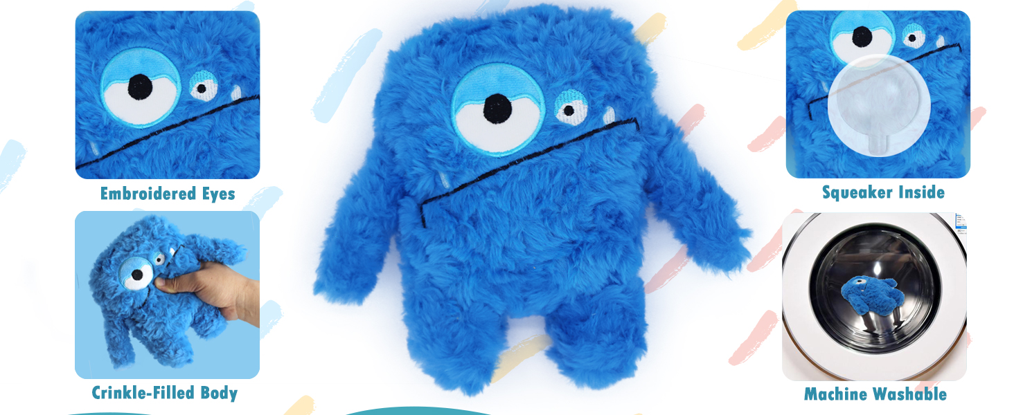 Blue Monster Dog Toys for small dogs