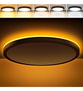 Brightever 12 Inch LED Flush Mount Ceiling Light Fixture with Night Light, 24W 2400LM Modern Ceil...