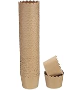 HARFINGTON Paper Baking Cups Small Brown Kraft Paper Muffins Liner Cupcake Greaseproof Disposable...