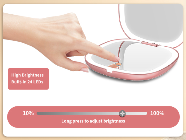 Dimmable travel mirror
